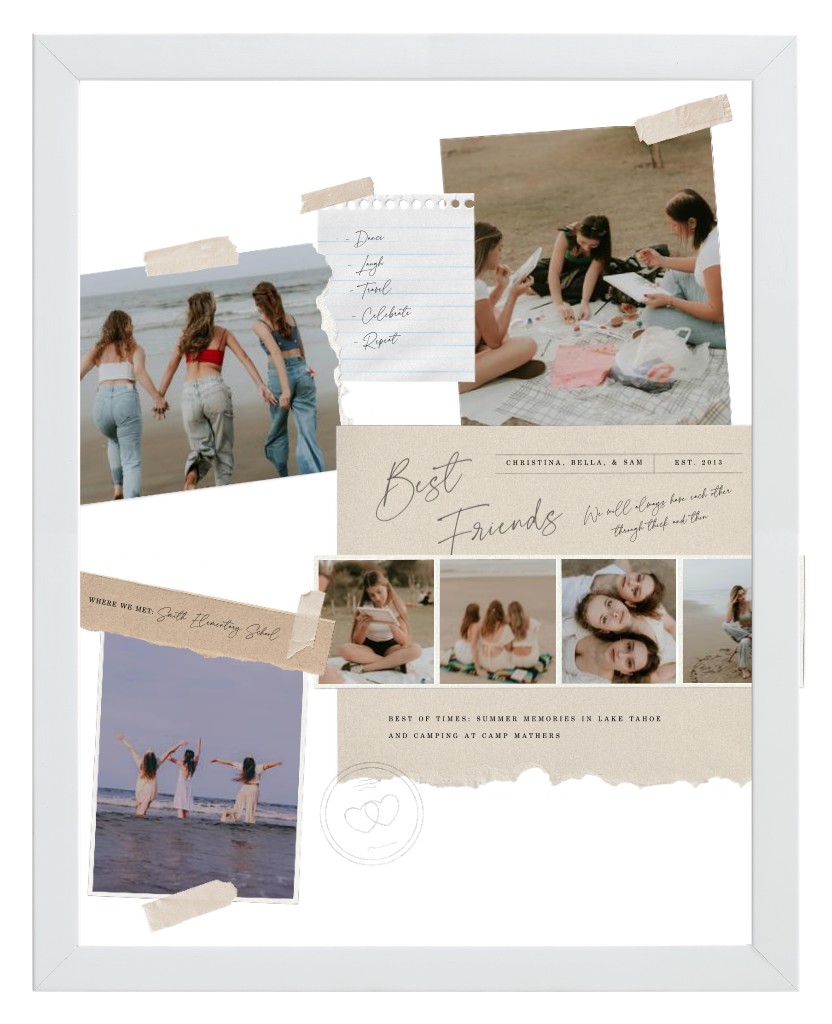 Keepsake Collage Friends 11” x 14” Framed Print - White