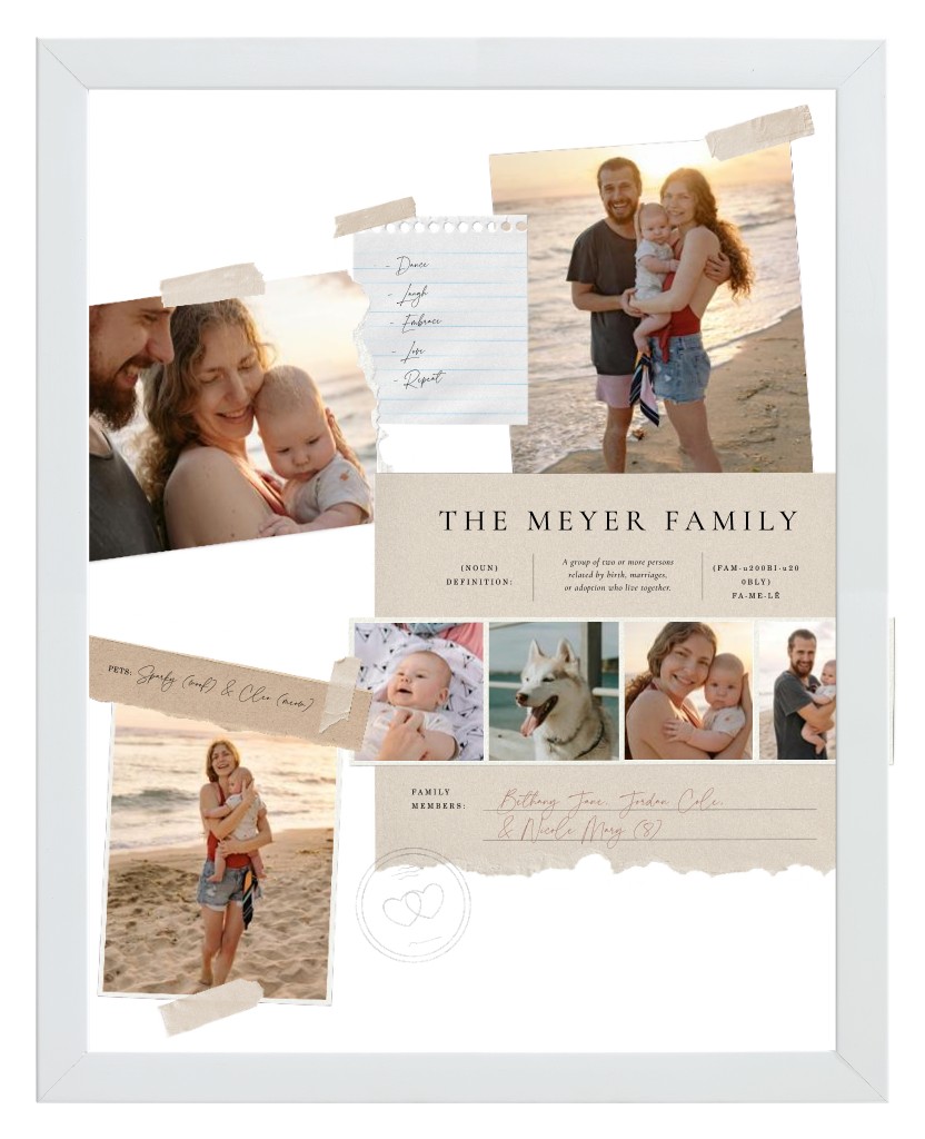 Keepsake Collage Family 11” x 14” Framed Print - White