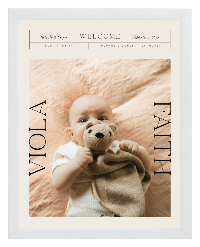 Life’s Chapters Baby 11” x 14” Framed Print - White