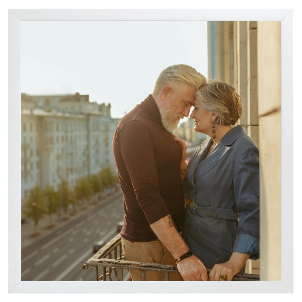Simply Photo: Parents, 16” x 16” Framed Print - White