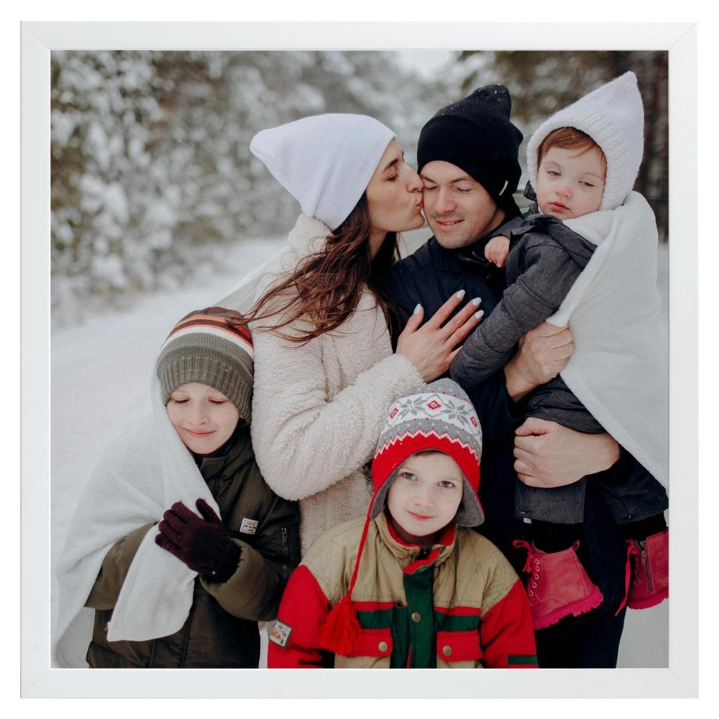 Simply Photo: Family, 16” x 16” Framed Print - White