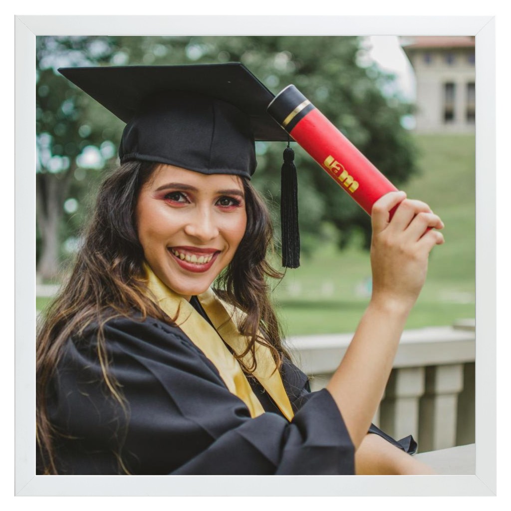 Simply Photo: Graduation, 16” x 16” Framed Print - White