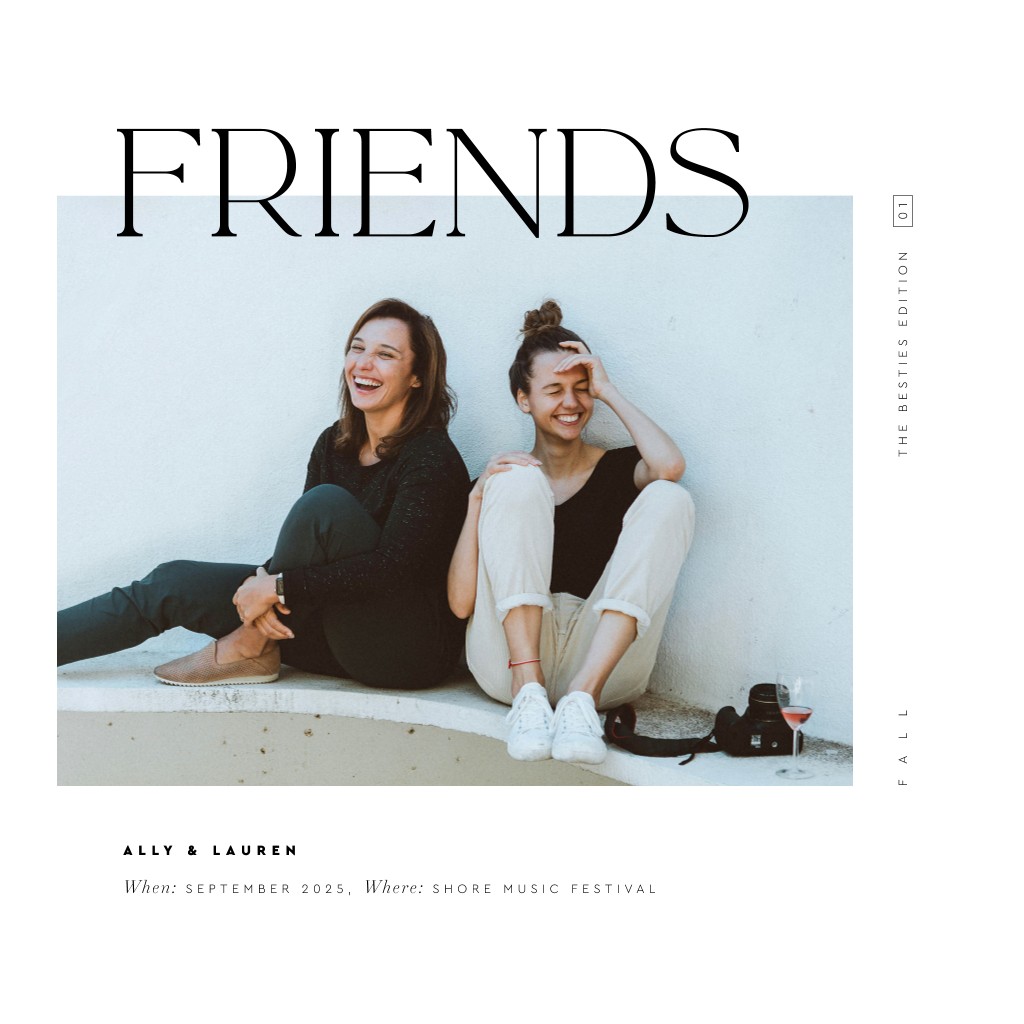 Cover Story Friends 16” x 16” Framed Print - White