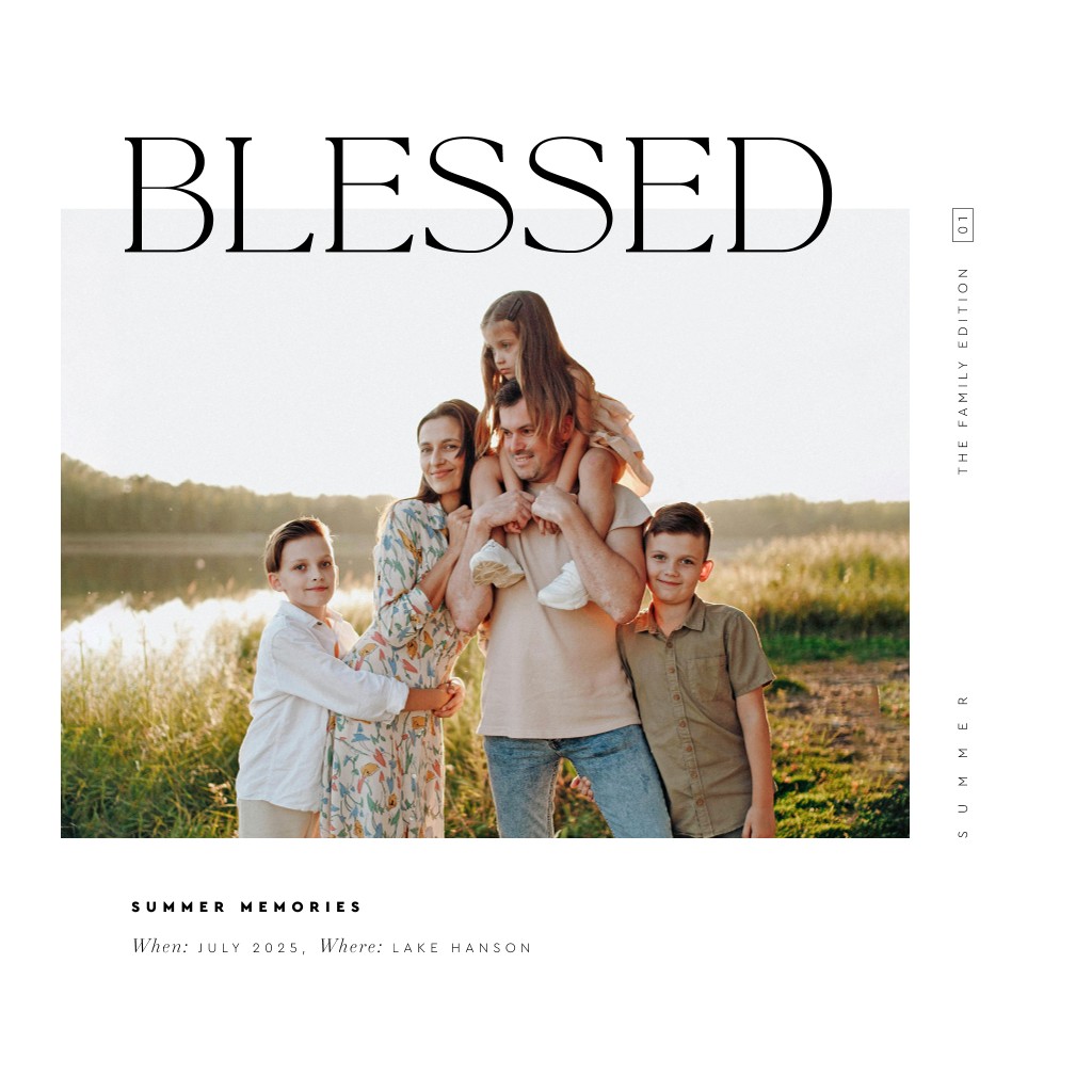 Cover Story Family 16” x 16” Framed Print - White