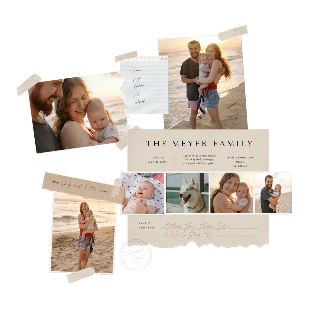 Keepsake Collage Family 16” x 16” Framed Print - White