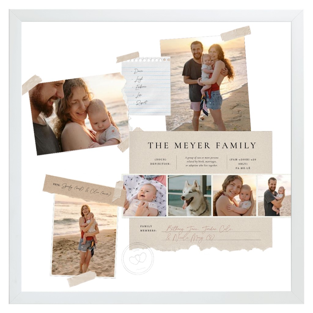 Keepsake Collage Family 16” x 16” Framed Print - White