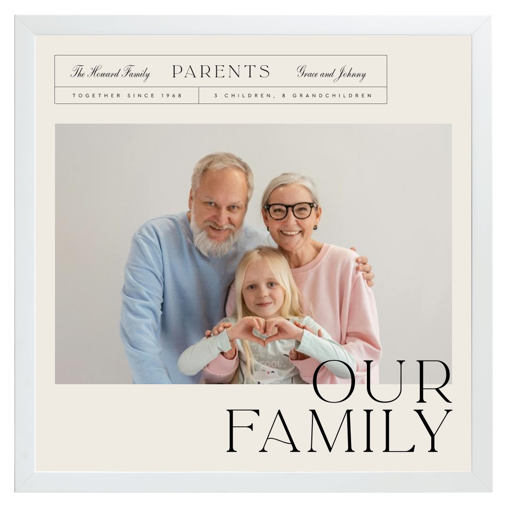 Life’s Chapters Parents 16” x 16” Framed Print - White