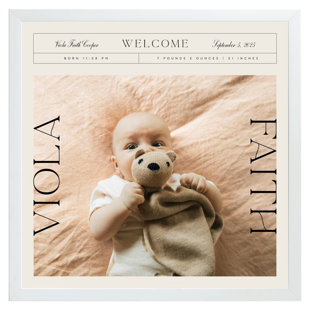 Life’s Chapters Baby 16” x 16” Framed Print - White