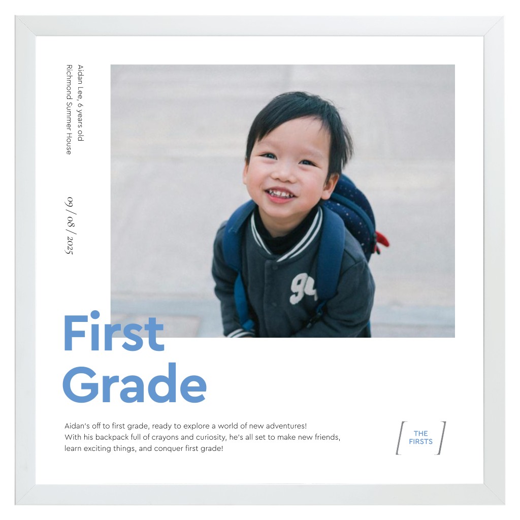 Milestone Memories Family 16” x 16” Framed Print - White