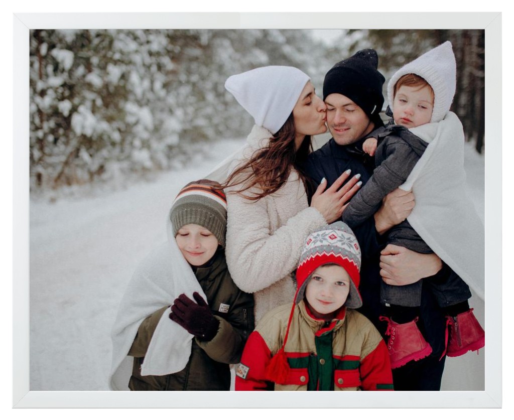 Simply Photo: Family, 20” x 16” Framed Print - White
