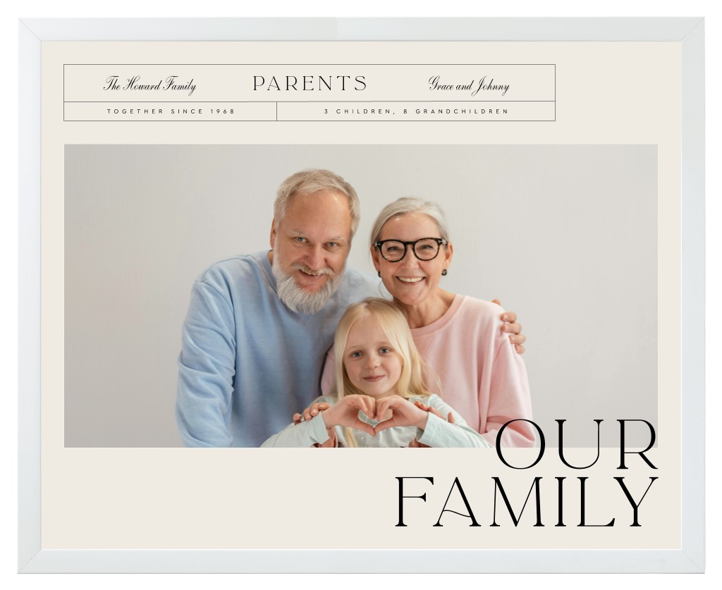 Life’s Chapters Parents 20” x 16” Framed Print - White