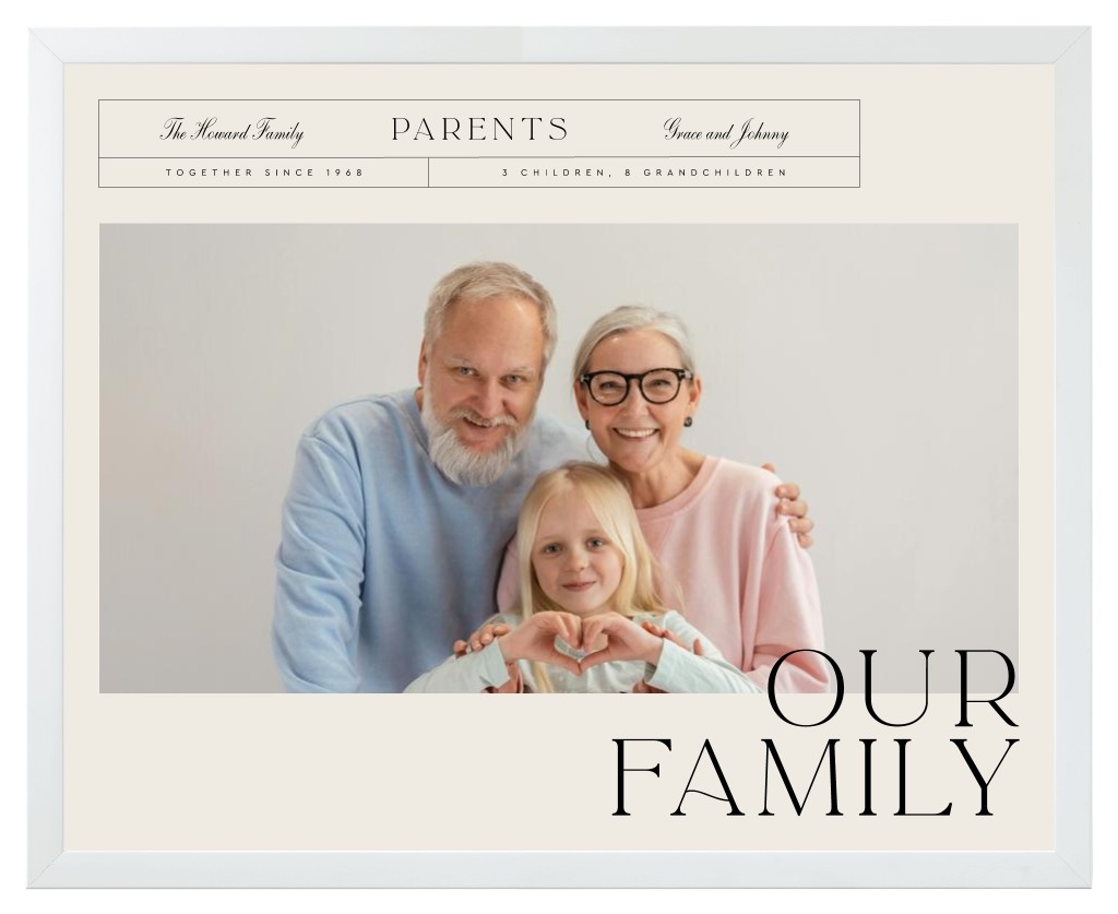 Life’s Chapters Parents 20” x 16” Framed Print - White