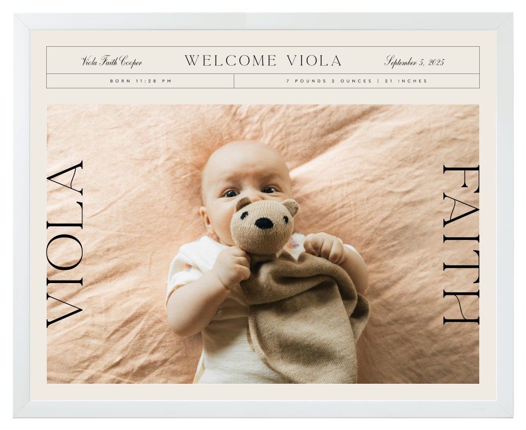 Life’s Chapters Baby 20” x 16” Framed Print - White