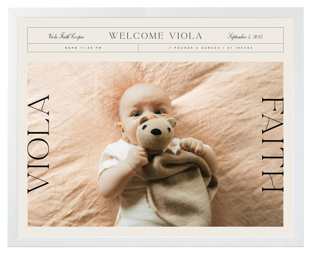 Life’s Chapters Baby 20” x 16” Framed Print - White