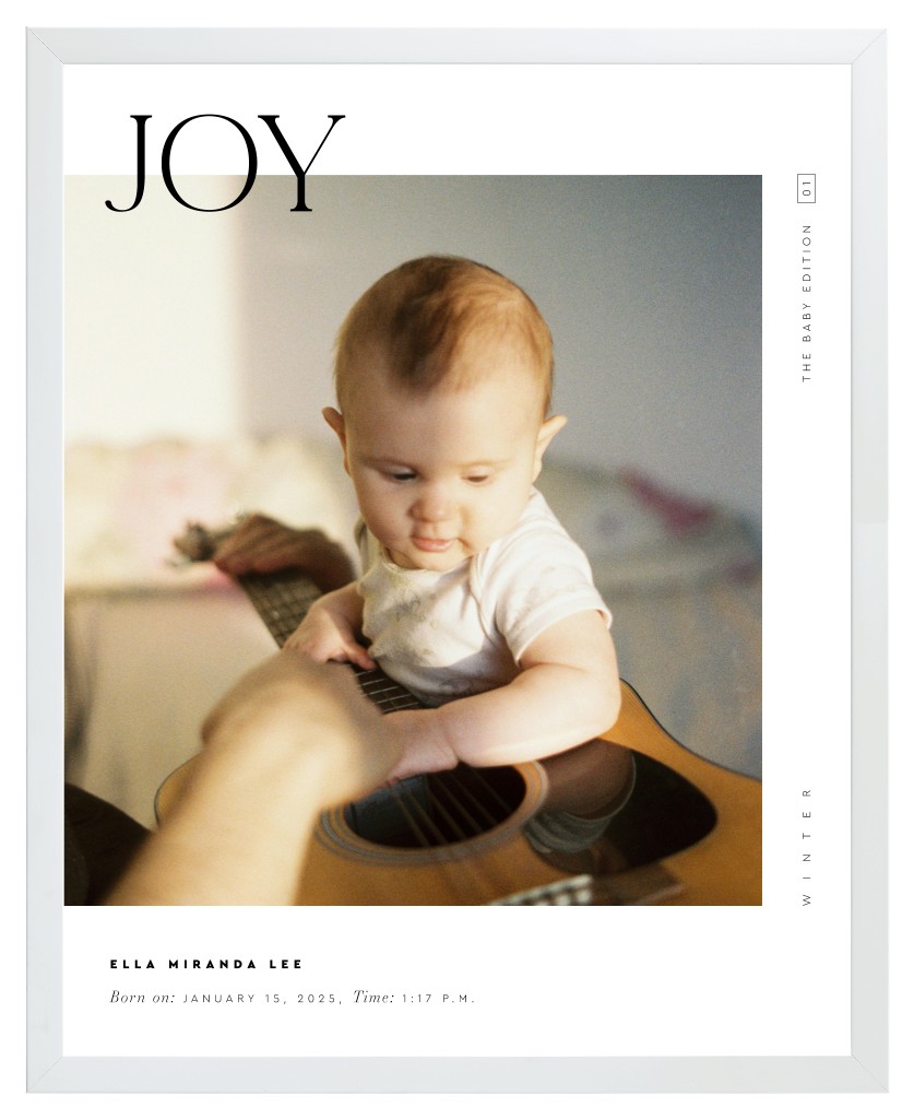 Cover Story Baby 16” x 20” Framed Print - White