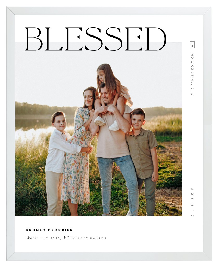Cover Story Family 16” x 20” Framed Print - White