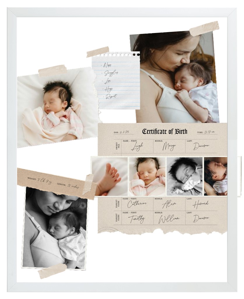 Keepsake Collage Baby 16” x 20” Framed Print - White