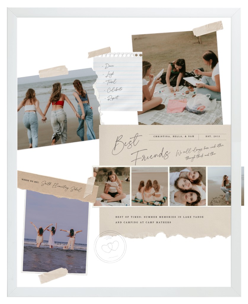 Keepsake Collage Friends 16” x 20” Framed Print - White