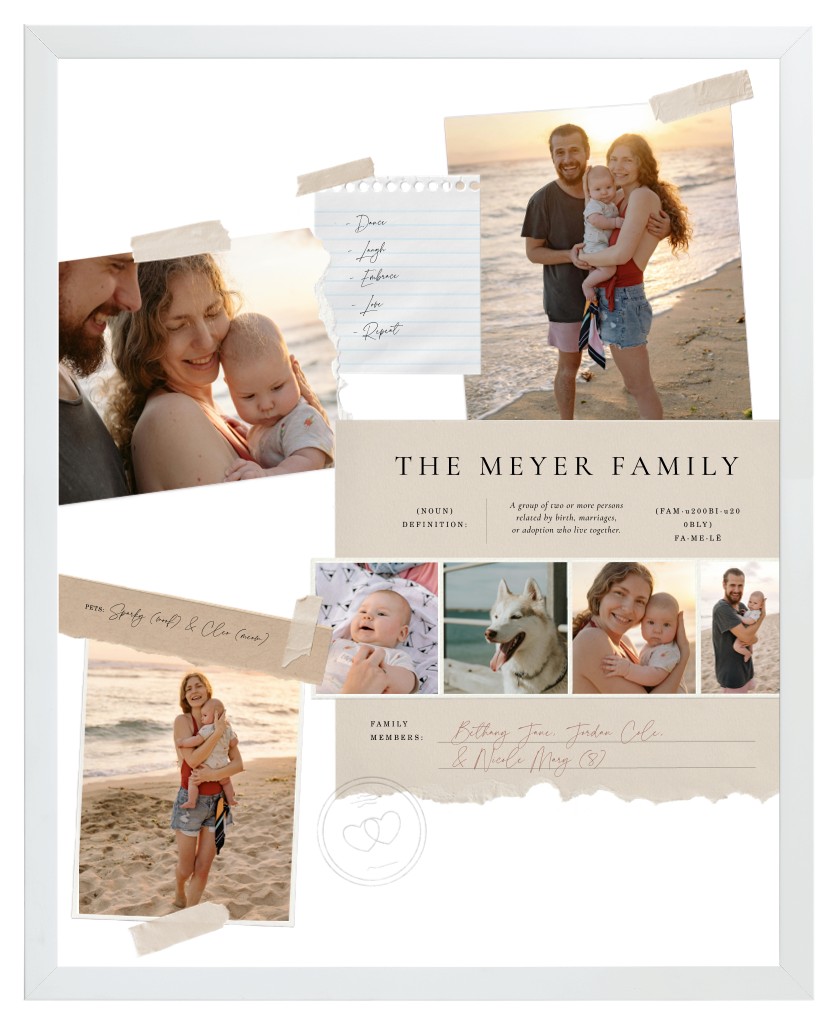 Keepsake Collage Family 16” x 20” Framed Print - White