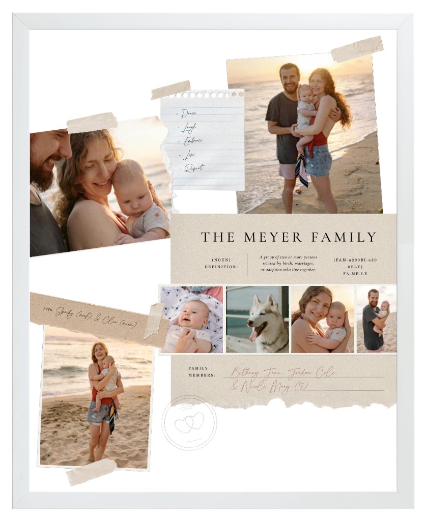 Keepsake Collage Family 16” x 20” Framed Print - White