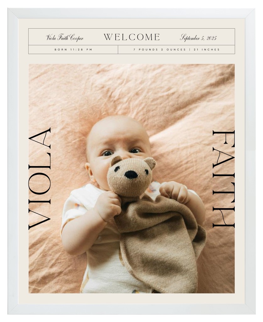 Life’s Chapters Baby 16” x 20” Framed Print - White