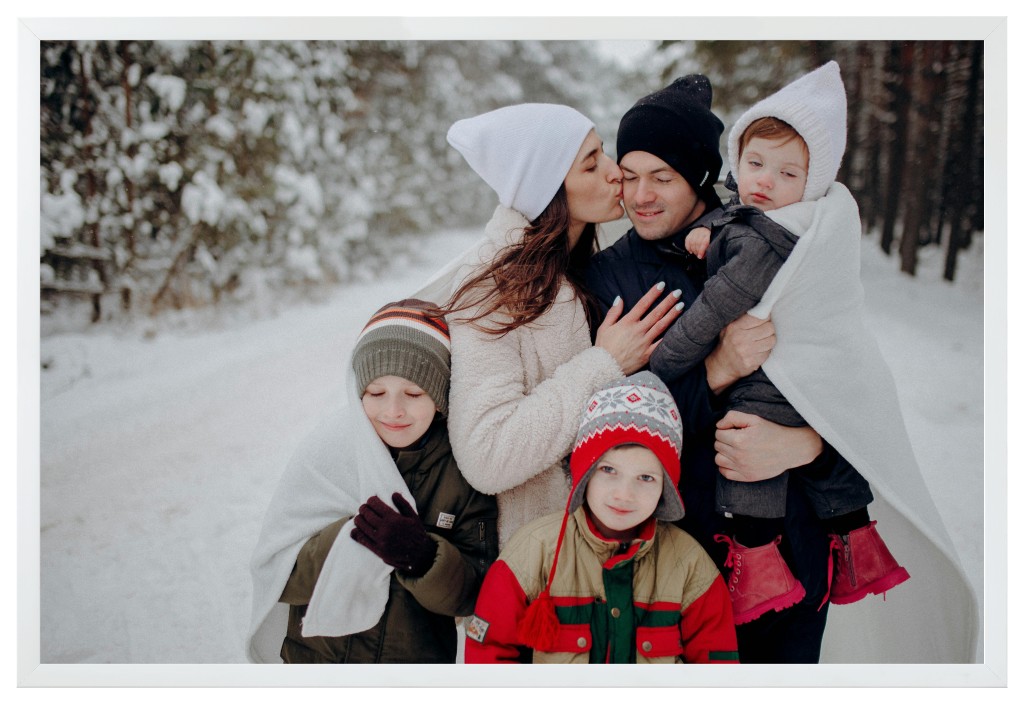 Simply Photo: Family, 30” x 20” Framed Print - White
