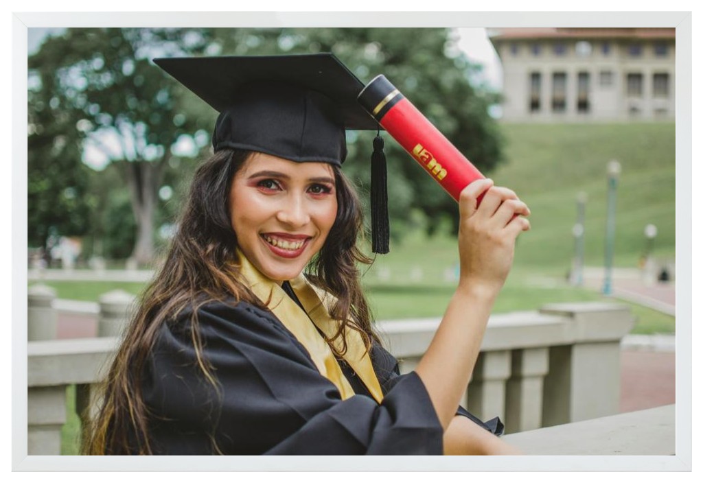 Simply Photo: Graduation, 30” x 20” Framed Print - White