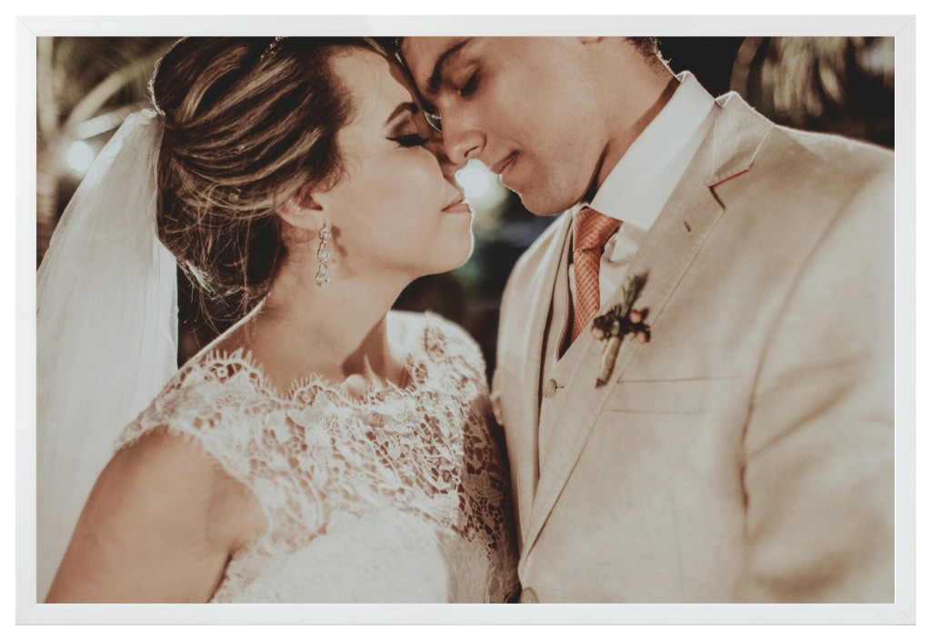 Simply Photo: Wedding, 30” x 20” Framed Print - White