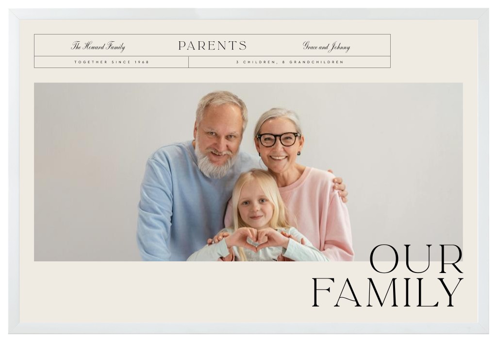 Life’s Chapters Parents 30” x 20” Framed Print - White