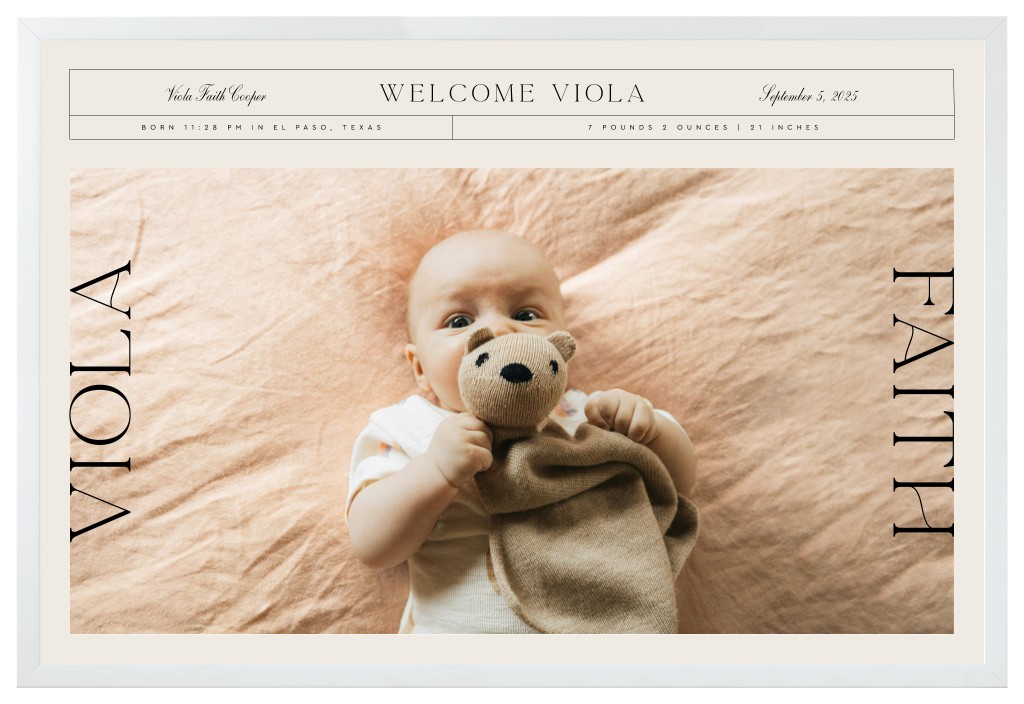 Life’s Chapters Baby 30” x 20” Framed Print - White