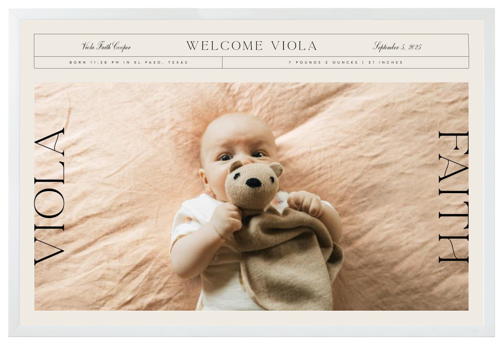 Life’s Chapters Baby 30” x 20” Framed Print - White