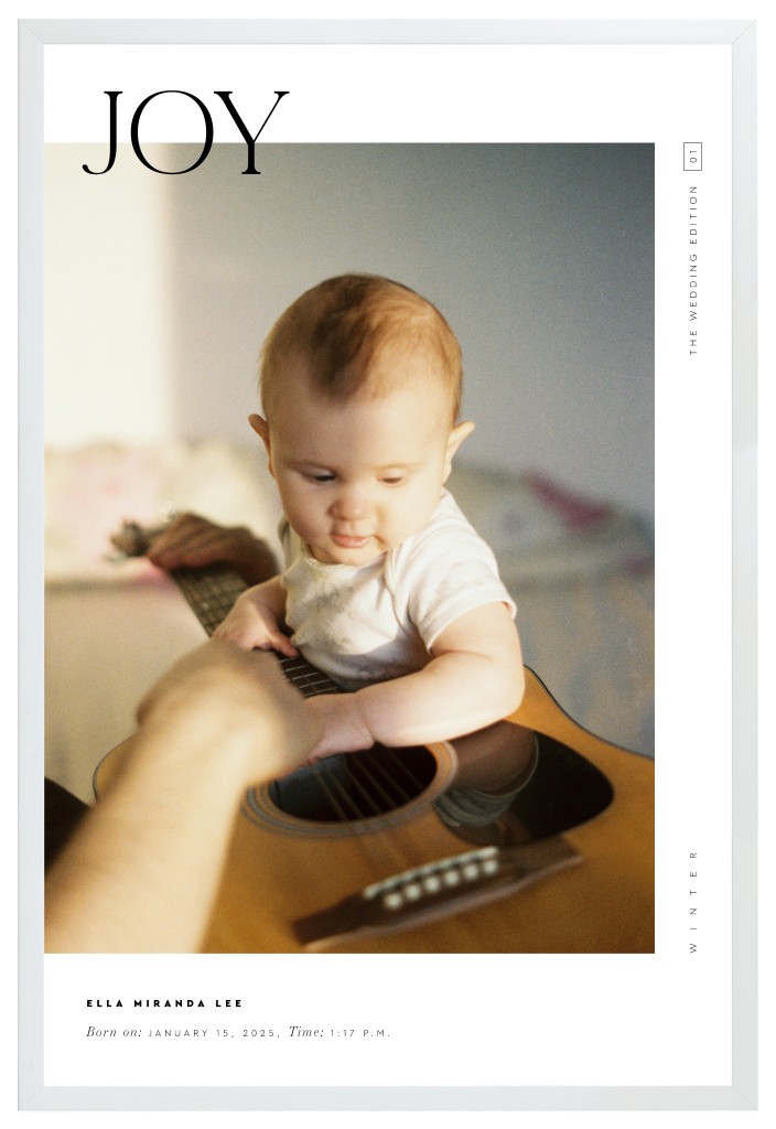 Cover Story Baby 20” x 30” Framed Print - White