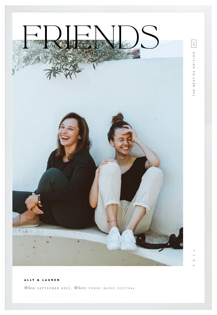 Cover Story Friends 20” x 30” Framed Print - White