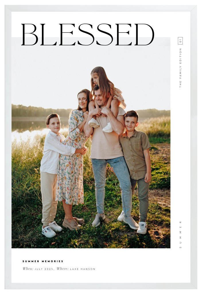 Cover Story Family 20” x 30” Framed Print - White