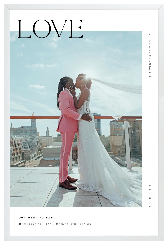 Cover Story Wedding 20” x 30” Framed Print - White