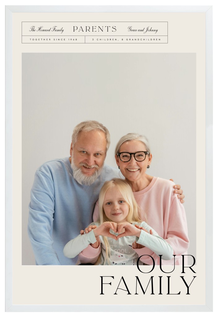 Life’s Chapters Parents 20” x 30” Framed Print - White