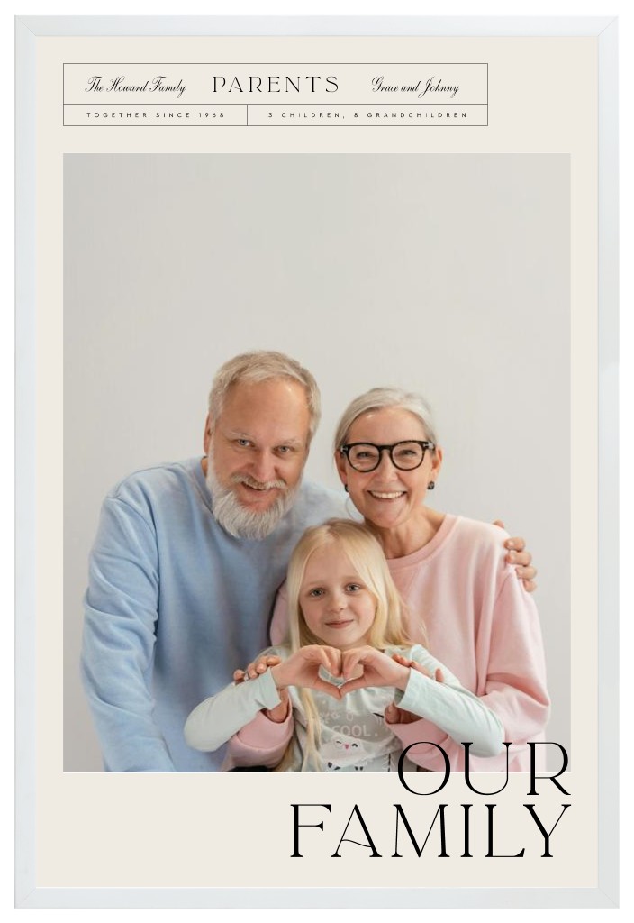 Life’s Chapters Parents 20” x 30” Framed Print - White