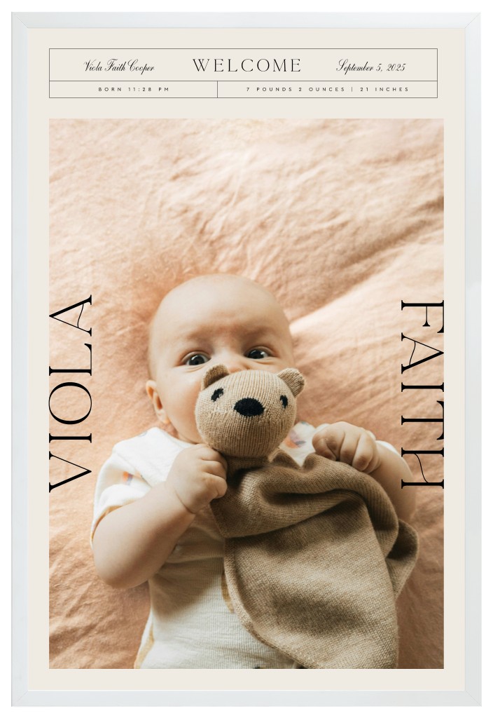 Life’s Chapters Baby 20” x 30” Framed Print - White