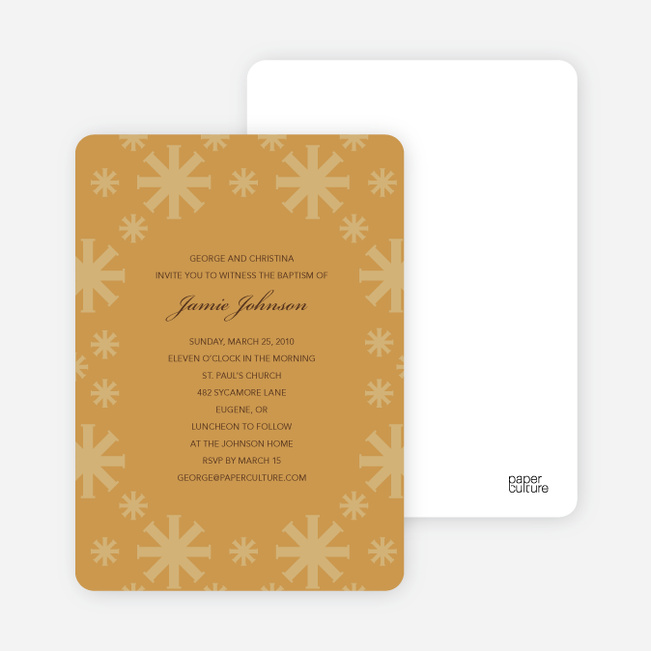 Baptism Invitations: Crossing Crosses - Pale Orange