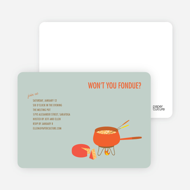 Fondue Party Invitations - Grape