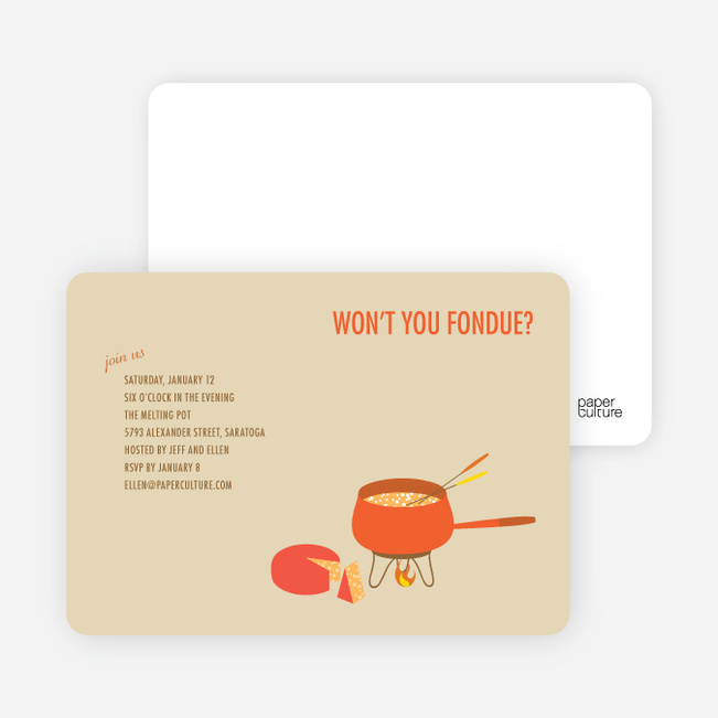 Fondue Party Invitations - Espresso