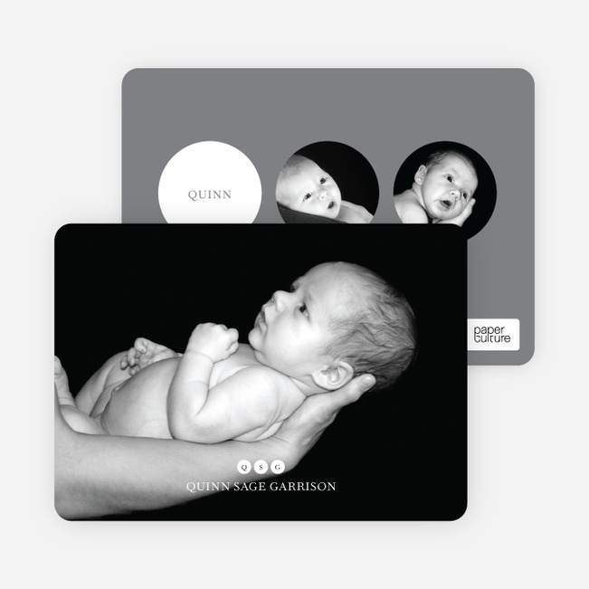 Freshly Minted Monogram Birth Announcements Paper Culture