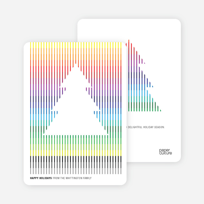 Holiday Rainbow Stripes Holiday Cards - Rainbow