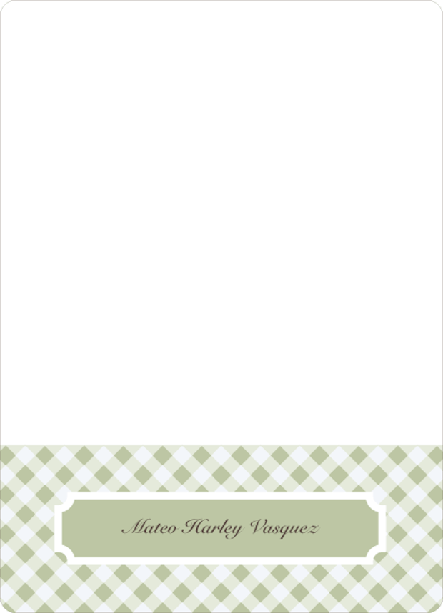Gingham Stationery - Front