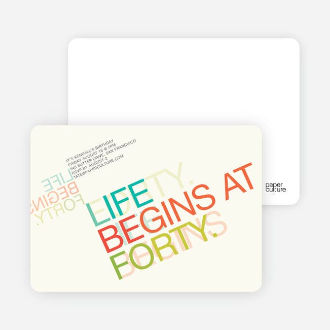 life begins at forty 40th birthday invitations paper culture