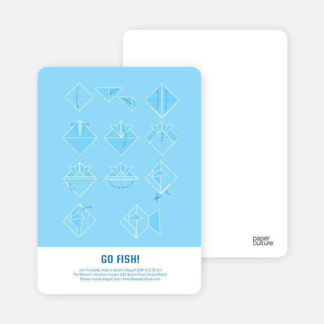 Origami Fish Party Invitations Paper Culture