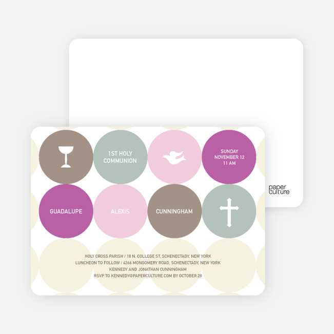 Symbols of Communion Invitations - Purple