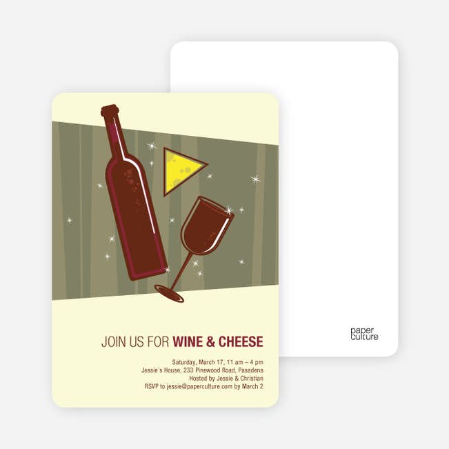 Wine And Cheese Party Invitations Paper Culture Wine And Cheese Party Invitations