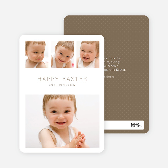 3 over 1 Easter Photo Cards - Brown