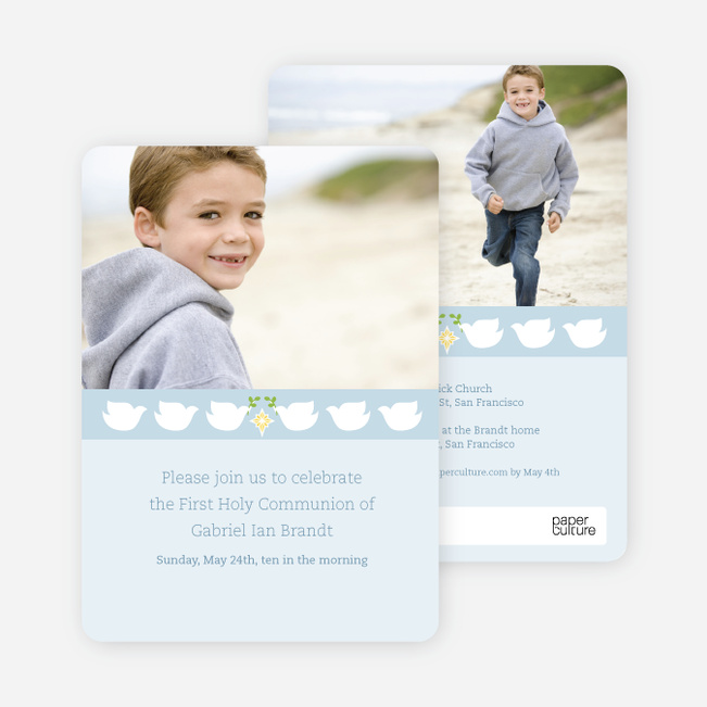 Doves as Messengers Communion Invitations - Blue